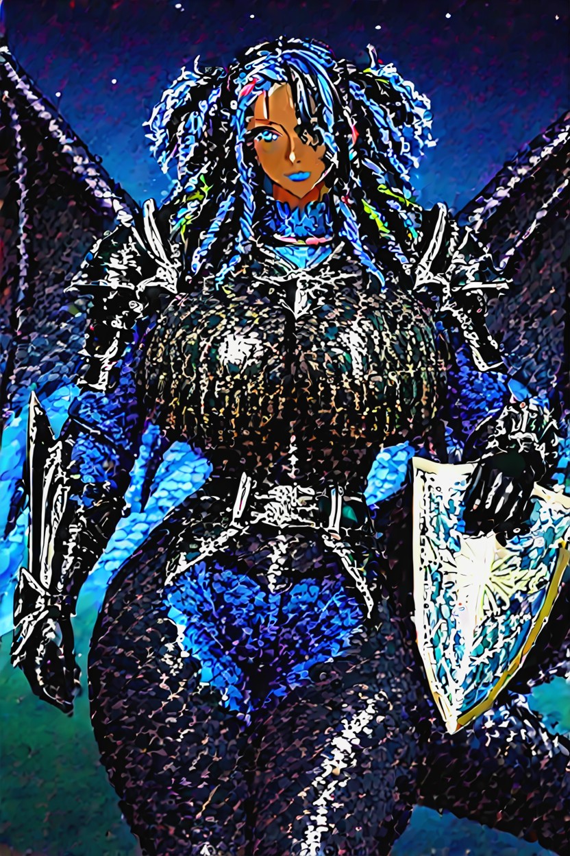 Black Waist Armor, Night, Model AI Porn