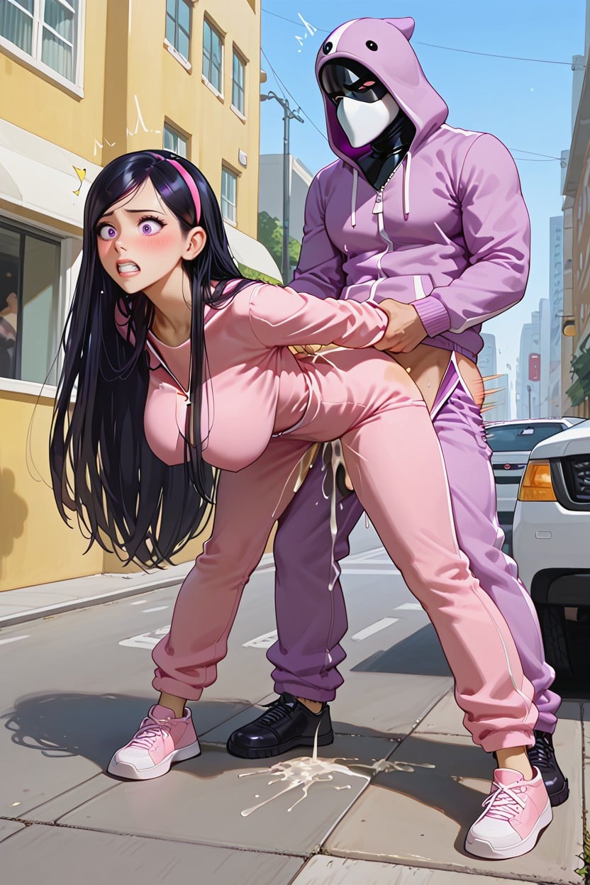 Onesie, Long Hair Flowing Onto The Ground, Massive Yellow Cock AI Porn