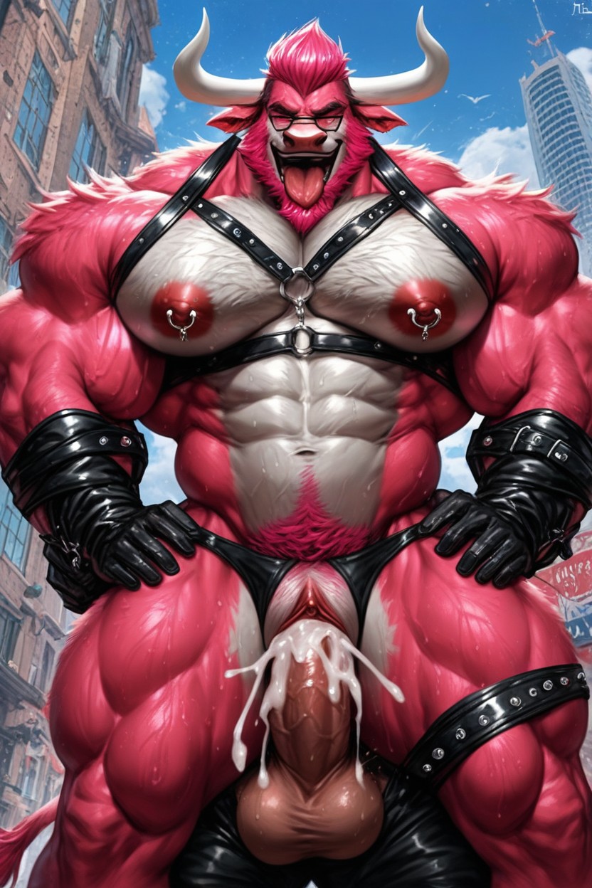 Big Body, Warm Pink Hair, Thick Body AI Gay Porn