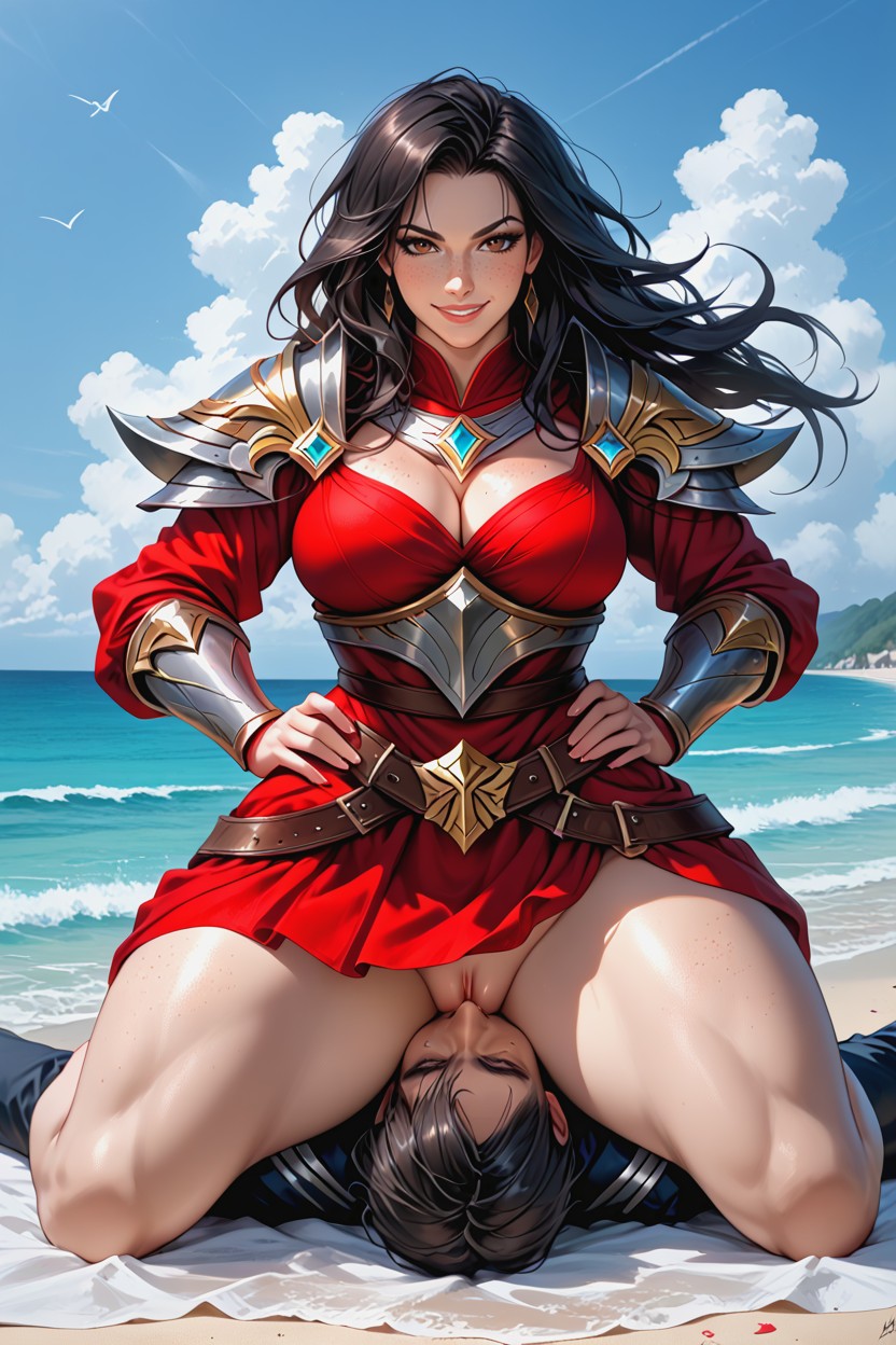 De Rodillas, Six Pack Abs, Medium Breasts Porno IA