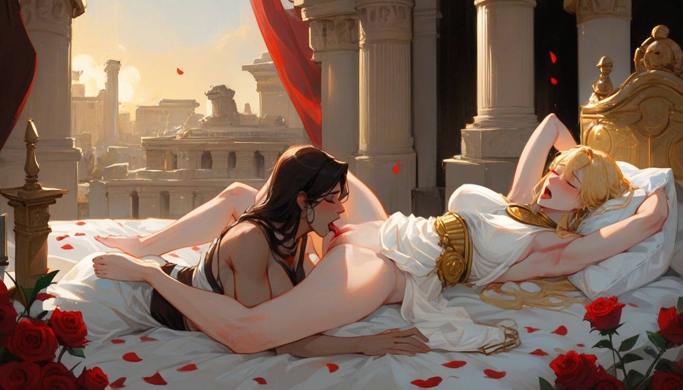 Yuri, Both Are Wearing Ancient Greek Dress, Orgasm Hentai AI Porn