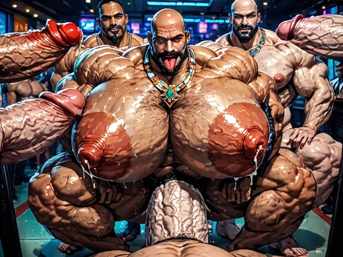 Sideburns, Erect Penis, Arms Behind Back AI Gay Porn