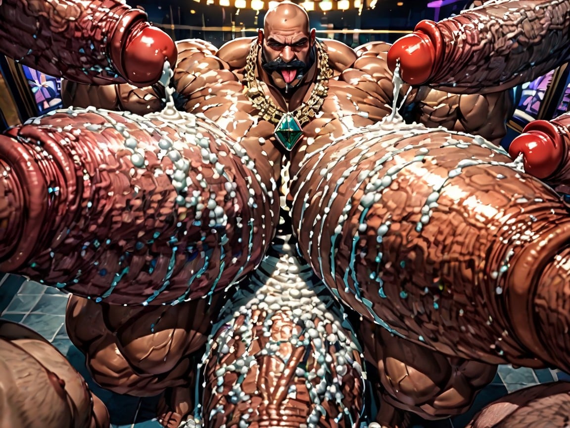 Hyper Bulky Tanned Skin, Top Down, Oiled Skin AI Gay Porn