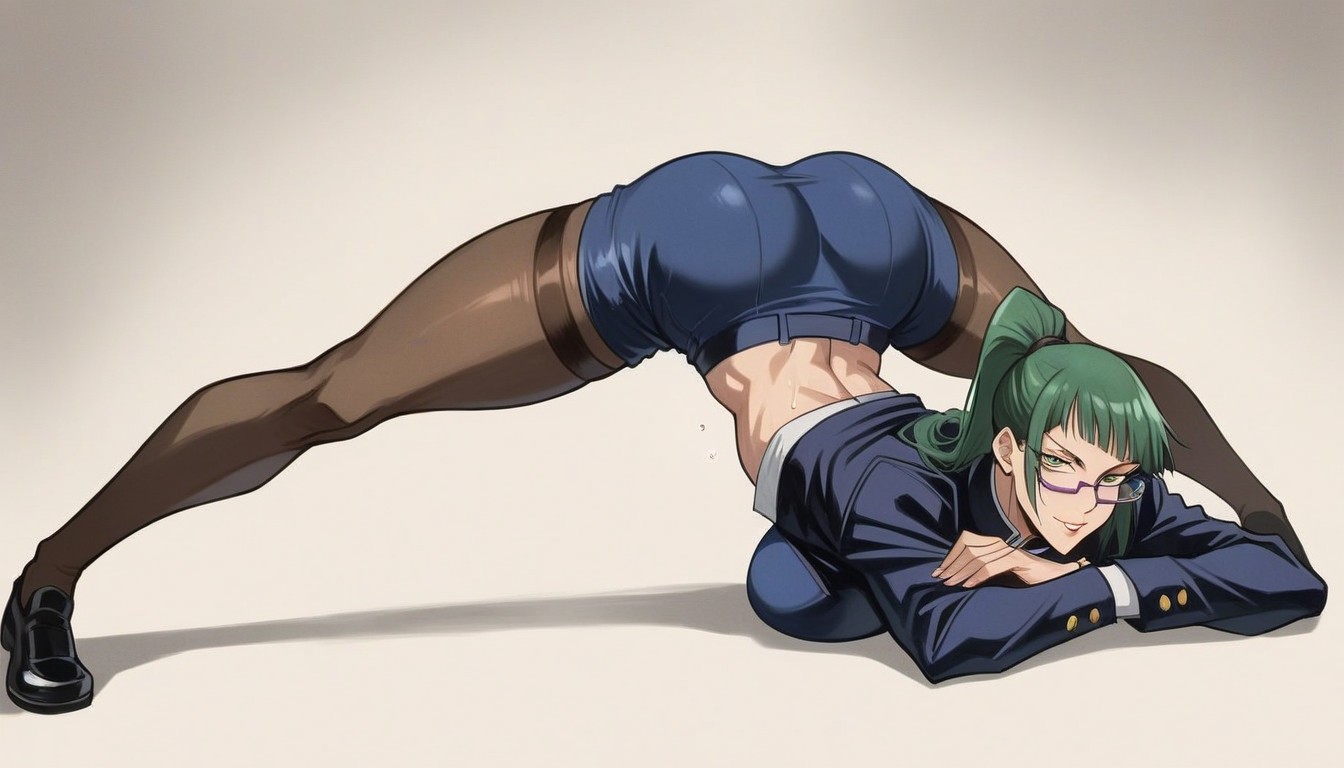 Solo Female, Cuerpo Completo, Navy Blue Skirt Hentai IA