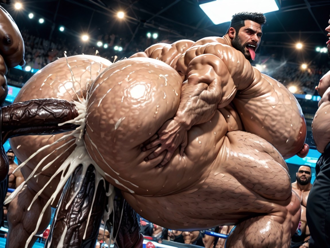 Huge Cocks On Ass And In Ass, Oiled Skin, Many Huge Cocks In Mouth And Hyper Massive Ass AI Gay Porn