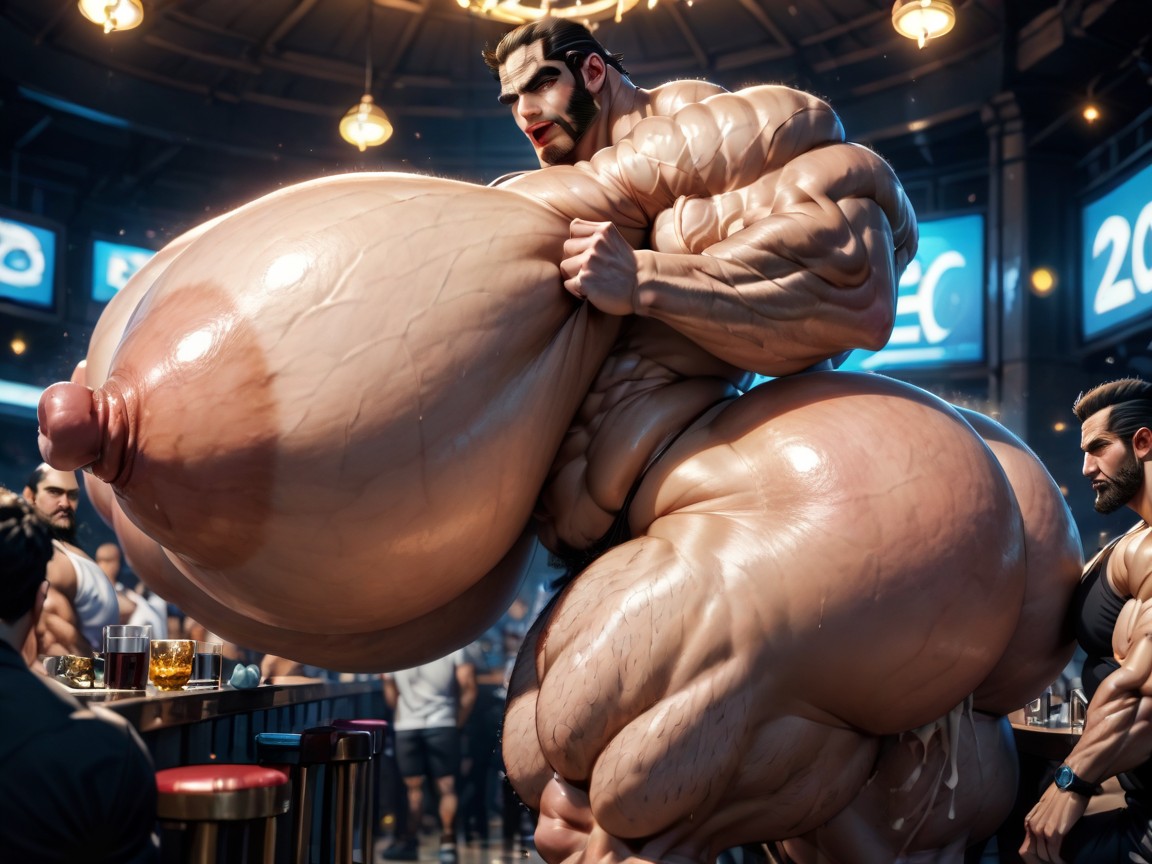 Massive Muscles, Sweaty, Double Penetration AI Porn