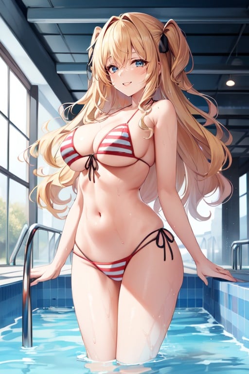 Smile, Happy, In Outdoor Swimming Pool Porno IA Hentai