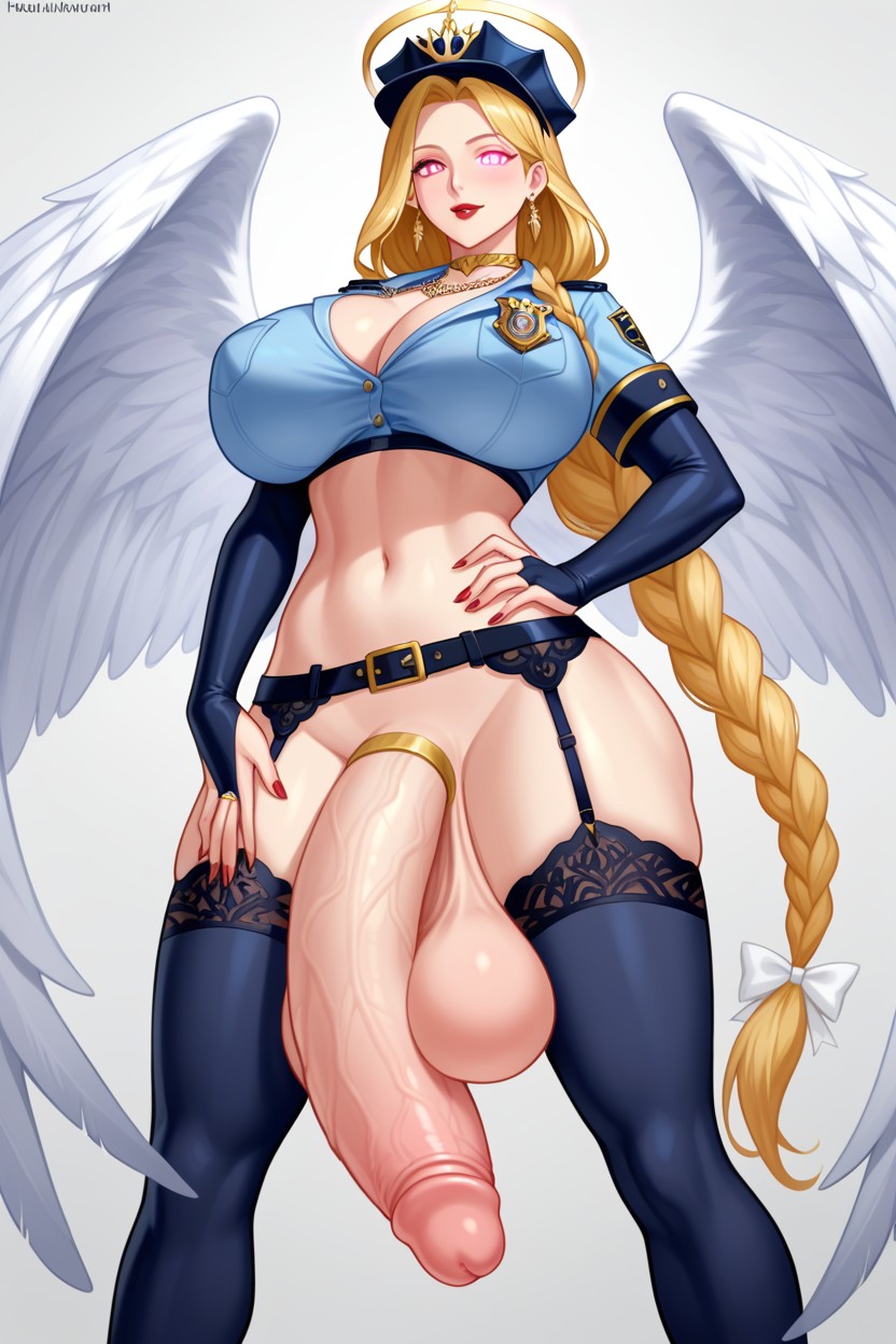 Bridal Gauntlets, Futanari, Gold Choker Shemale AI Porn
