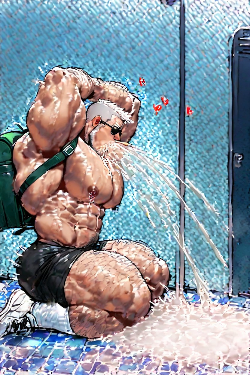 Drool On Penis, White Sneakers, White Sweaty Tank Top AI Gay Porn