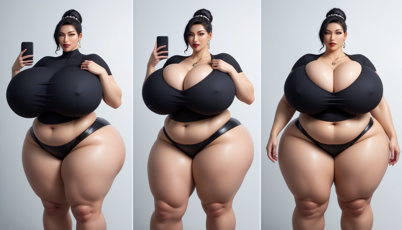 Hyper Mega Fat Ass Expansion, Breast Expansion, Thick Thighs BBW AI Porn