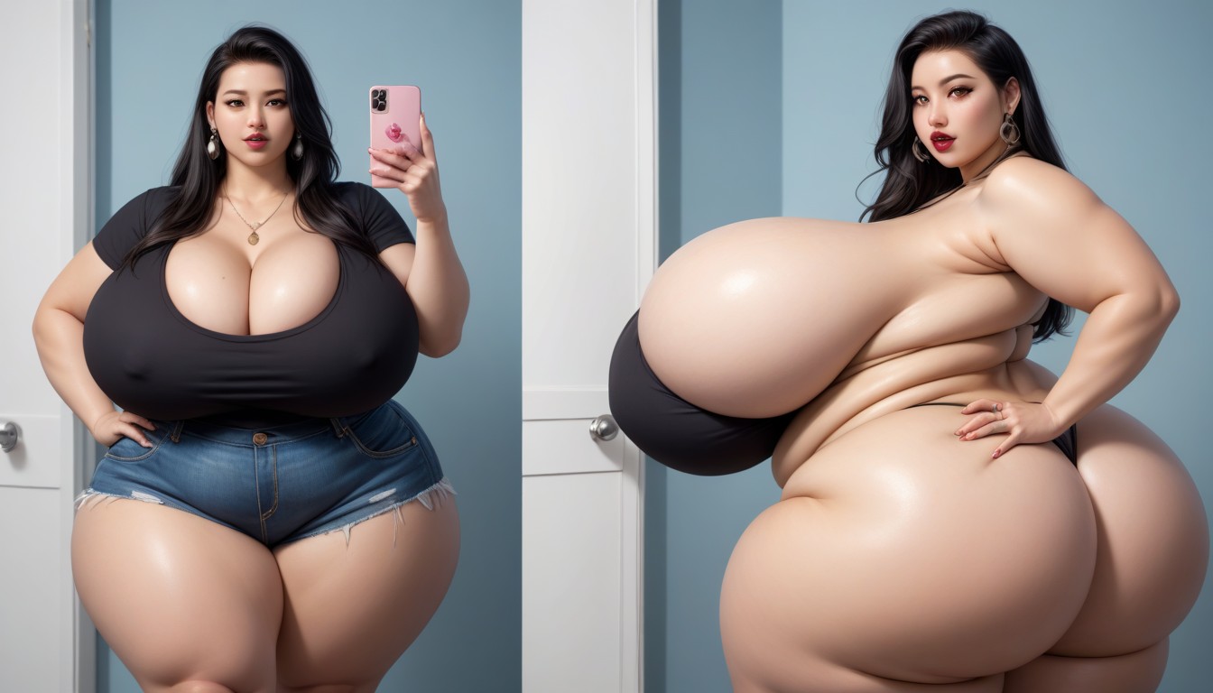 Escote, Muslos Gruesos, Hyper Ultra Mega Fat Ass Porno BBW IA