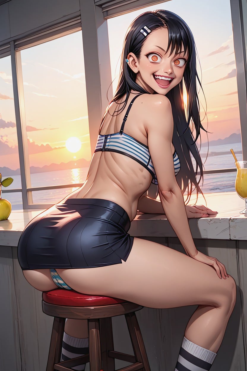 Sitting On Stool, Ultra Hd, Pear Shape Body AI Porn