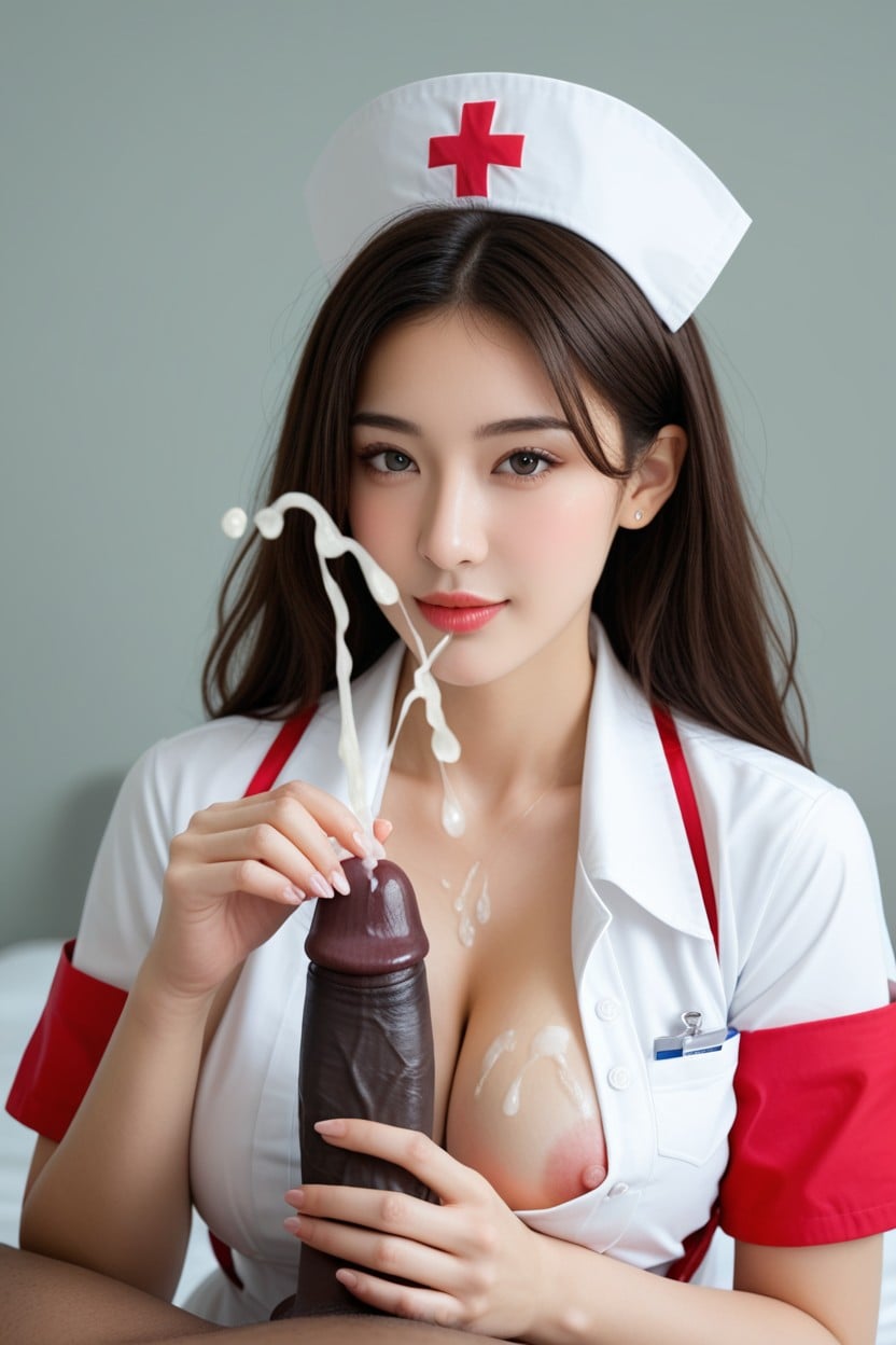 In Hospital Bed, Soaring Cumshot, Sultry Expression Porno asiático IA