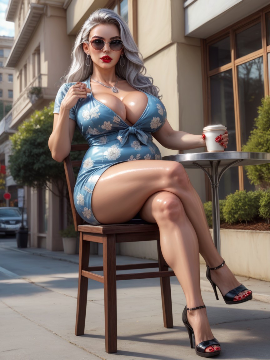 Gorgeous Model, Sling Pumps, Photorealistic Shemale AI Porn
