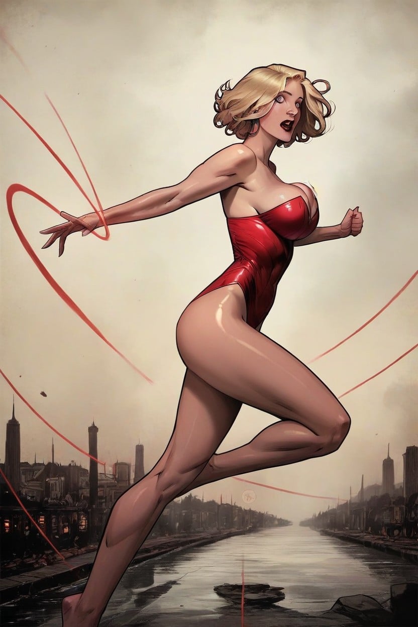 Blonde Hair, Leotard, Perfect Anatomy Hentai AI Porn