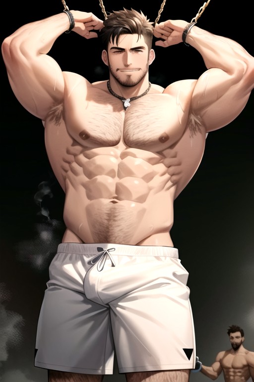 Thick Beefy Legs, Big Thick Cock, Holding Ice Cream AI Gay Porn