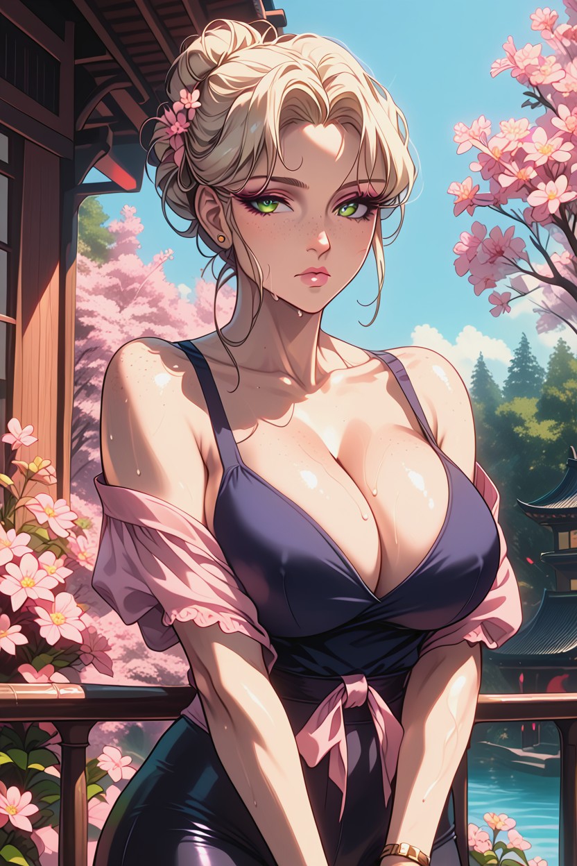 Sweaty, Dawn, Bangs Over One Eye AI Porn
