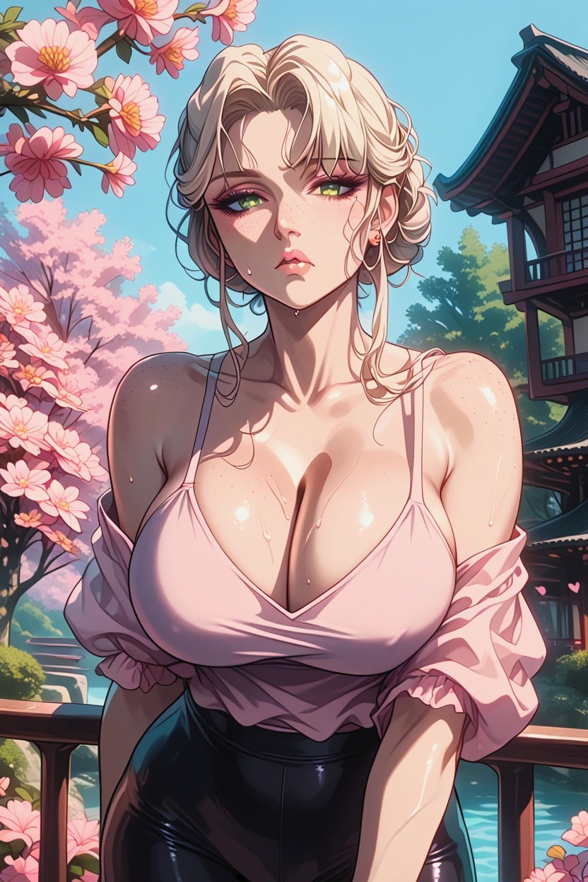 Front View, Cleavage, Skinny AI Porn