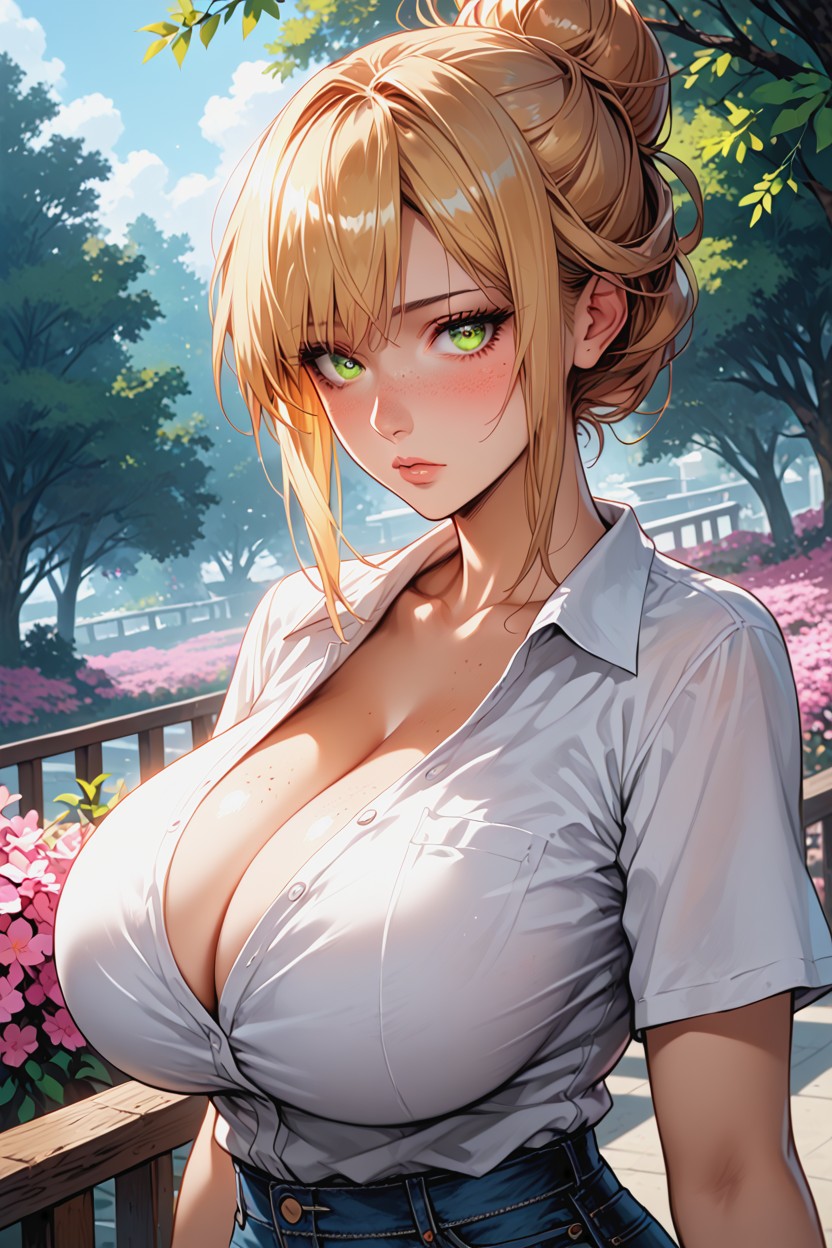 Dimly Lit, 50+, Sakura Garden AI Porn