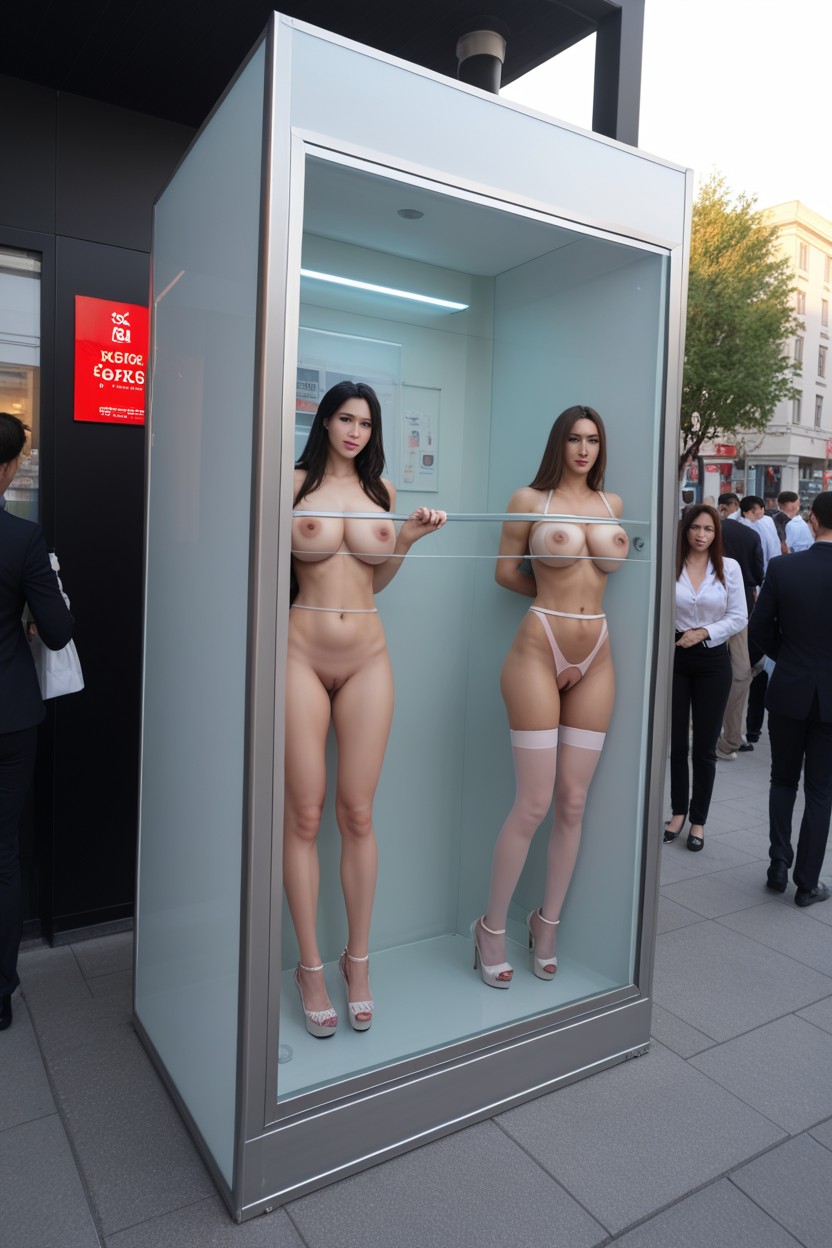 Several Females Next To Each Other, Parade Of Asses And Breasts, Good Lighting Porno IA Asiatique