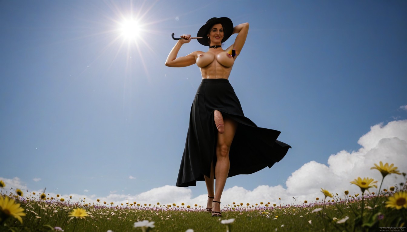 Backlit, Topless, Futanari Shemale AI Porn