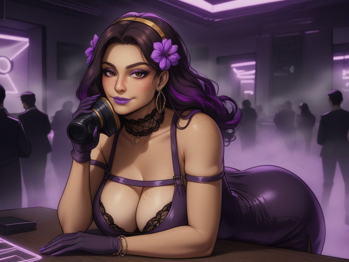 Woman Leaning On Table, Full Ass Cheeks, Espionage Setting Porno IA Latina