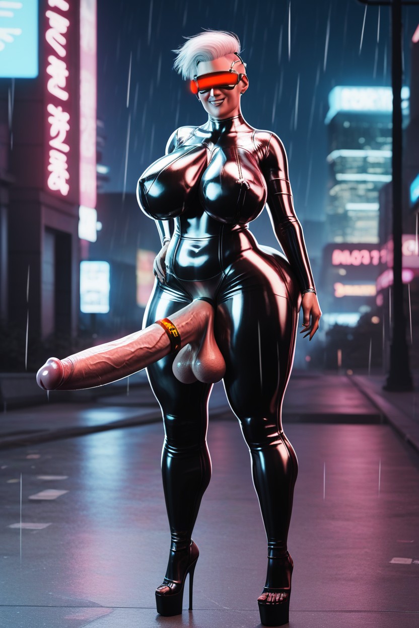 Futanari, Pixie Cut, Extended Long Eyelashes Shemale AI Porn