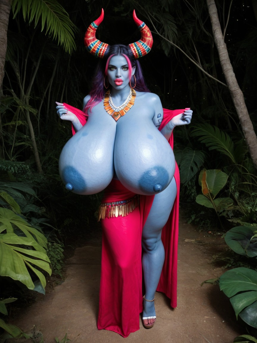Blue Skin, Love Hearts, Hourglass AI Porn