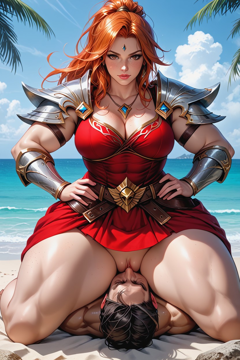 Red Dress, 25+, Freckles AI Porn