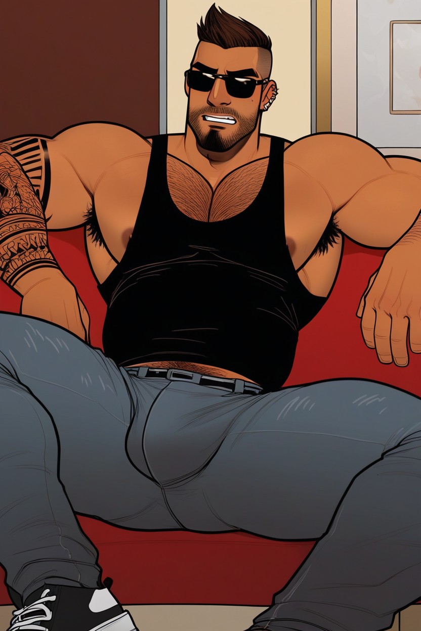 Male Character, Angry, Chest Hair AI Gay Porn