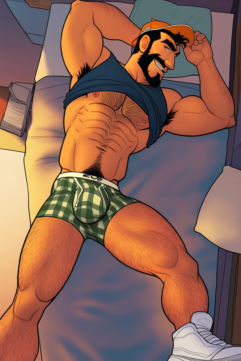 D Digital Art, Plaid Briefs, Underwear On AI Gay Porn