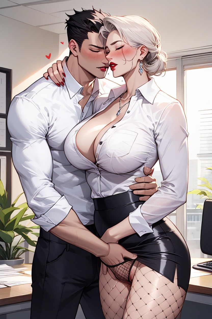 30+, Beautiful Huge Breasts, Medium Breasts Exposed Hentai AI Porn