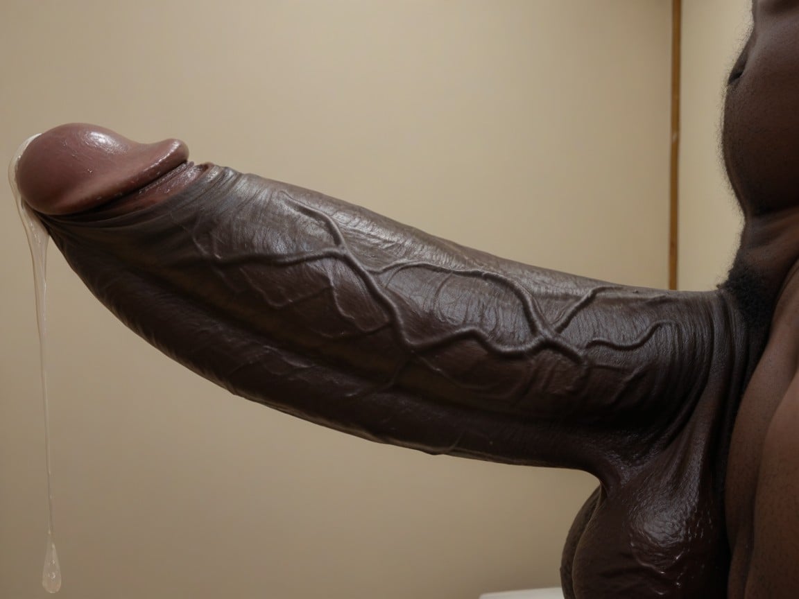 Ultra High Details, Close Up Of An Erect Penis With Enormous Veiny Testicles, Fat Glans AI Gay Porn