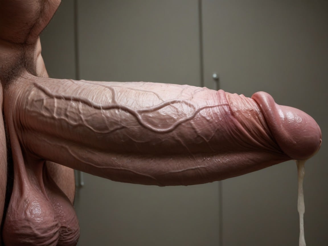 Huge Cock Tip, Photorealism, Horizontal Cock AI Gay Porn