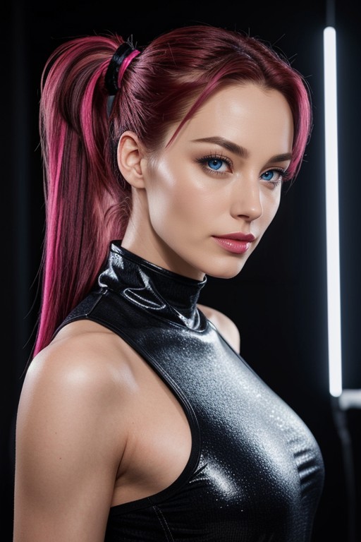 Left Side Electric Blue, 18+, Cosplay AI Porn