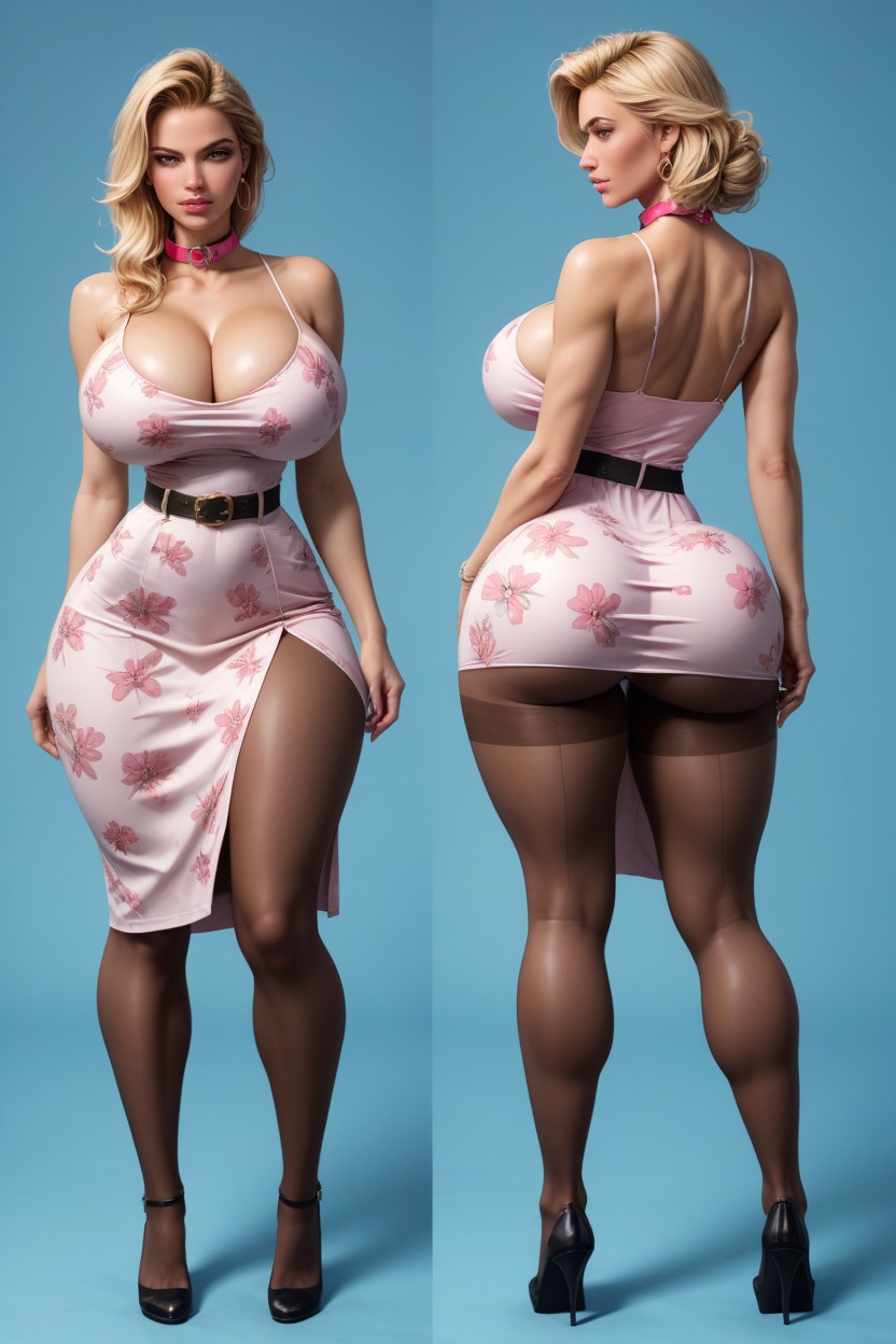 Extremely Squeeze Ass, Bubble Butt, Huge Cleavage AI Porn
