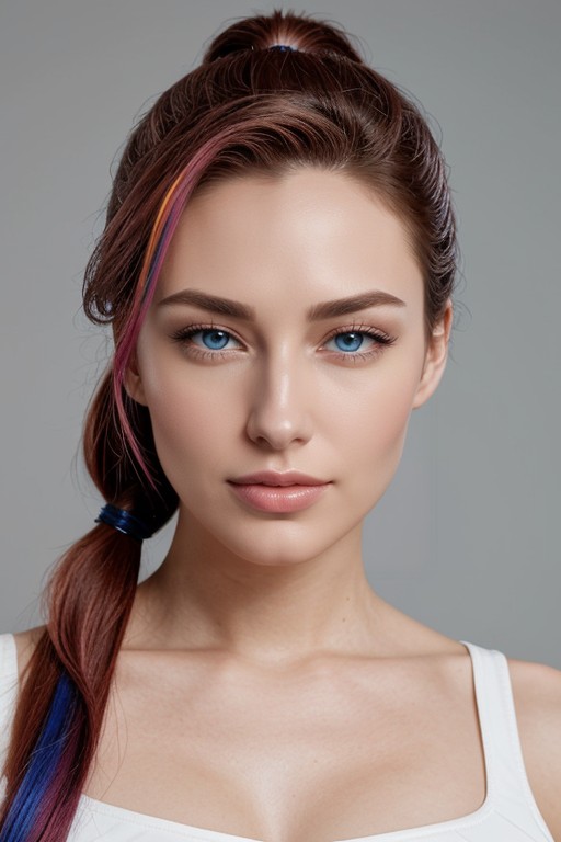 Each Fiber Sharply Resolved, Front View, Blue Eyes AI Porn