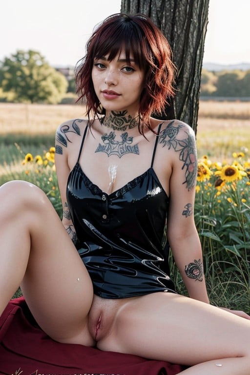 Heavily Tattooed, Tattoos, Cutest Face AI Porn