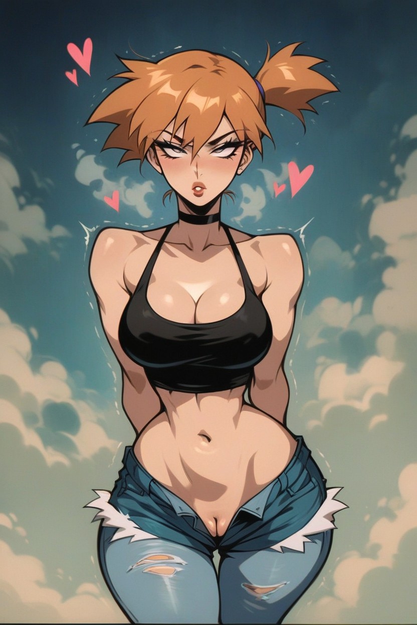 Horny, Eerie Atmosphere, Crop Top Hentai AI Porn