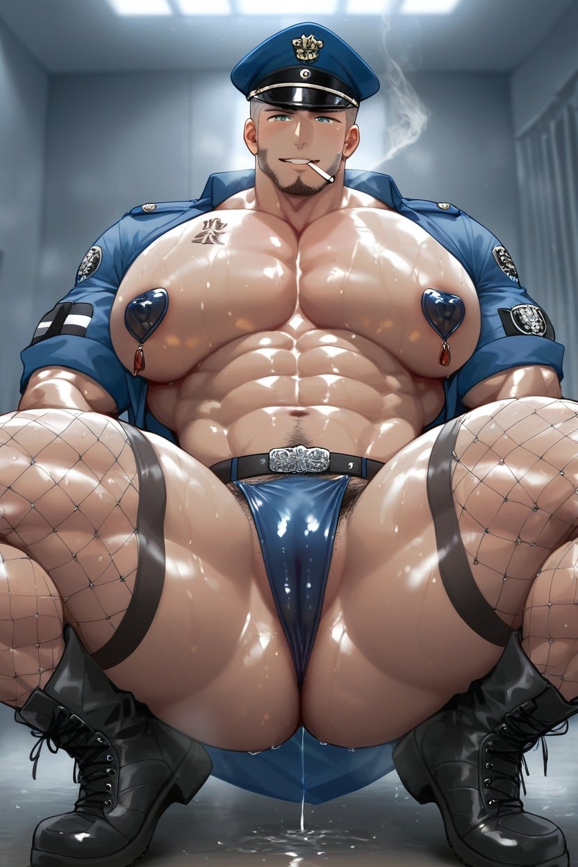 Shiny Body, Huge Ass, Extremely Big Ass AI Gay Porn