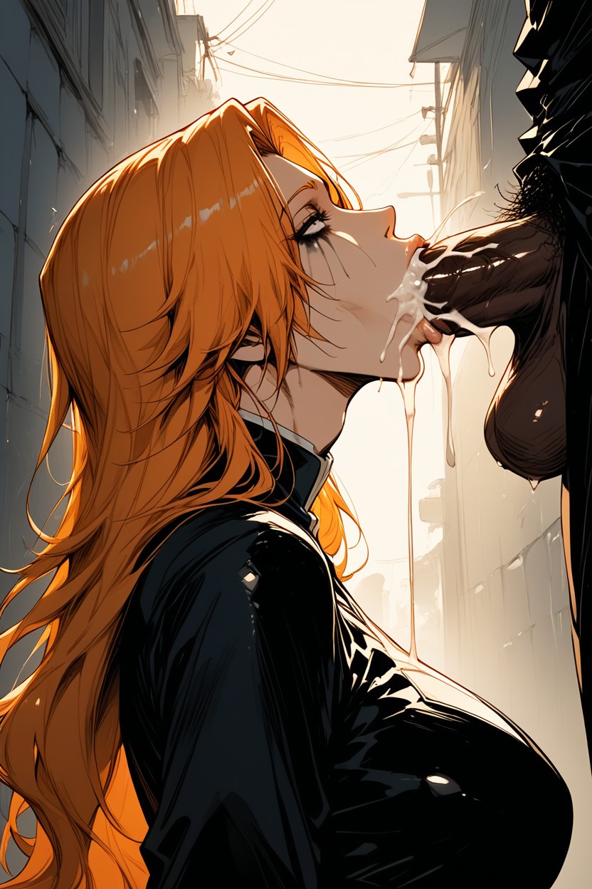 Side View, Close Up, Cum All Over Face Hentai AI Porn