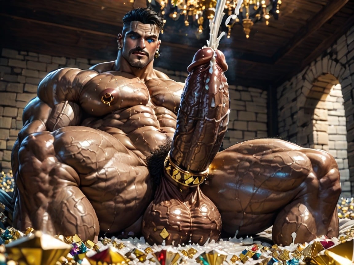 Handsome, Side View, Girthy Cock AI Gay Porn