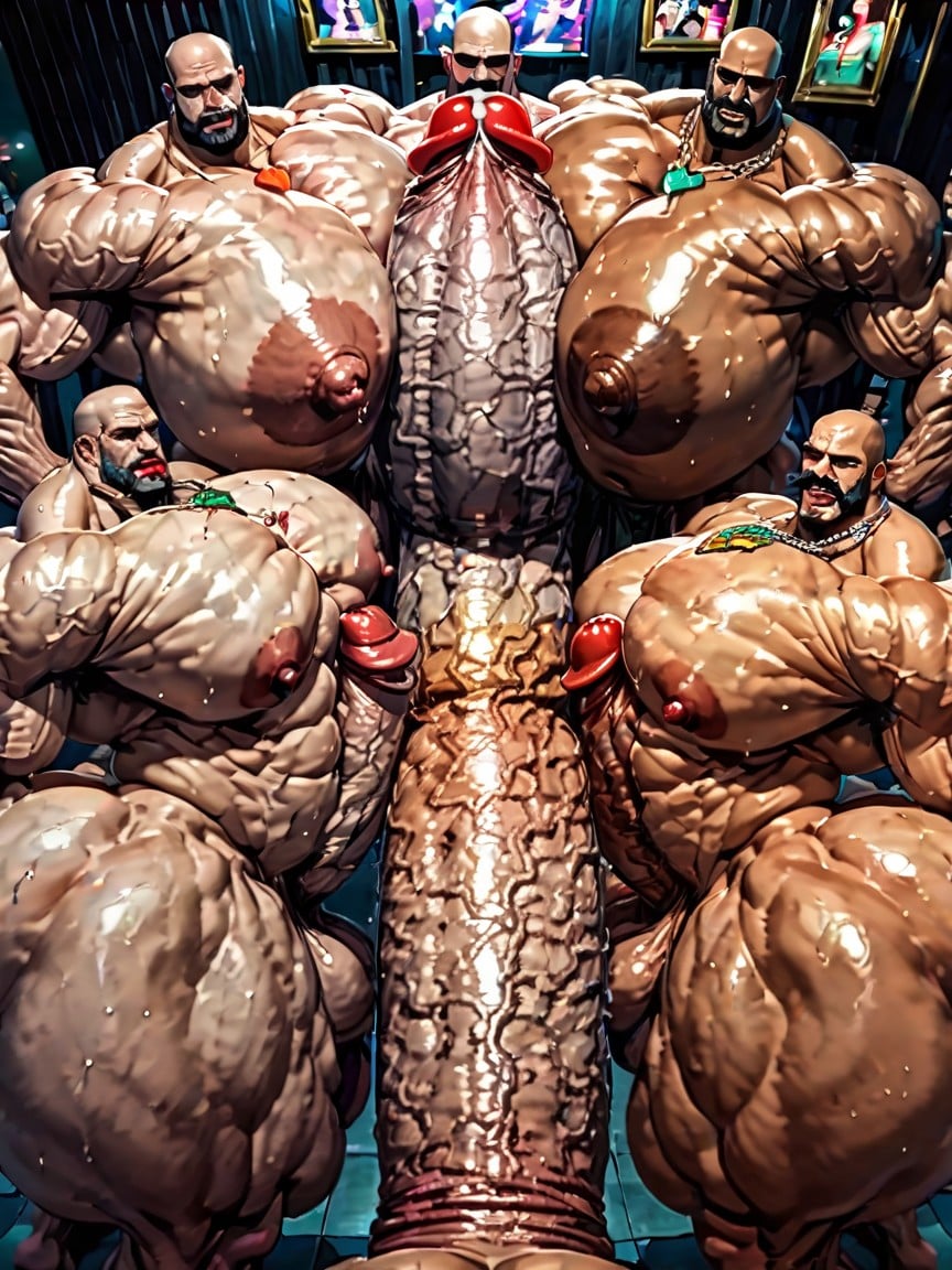 Massive Thick Bulky Hairy Muscles, Hyper Bulky, Triple Penetration In Ass AI Gay Porn