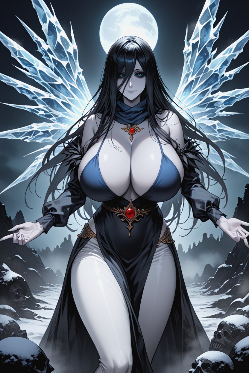 Sexy, Pitch Black Dark, Long Hair Hentai AI Porn