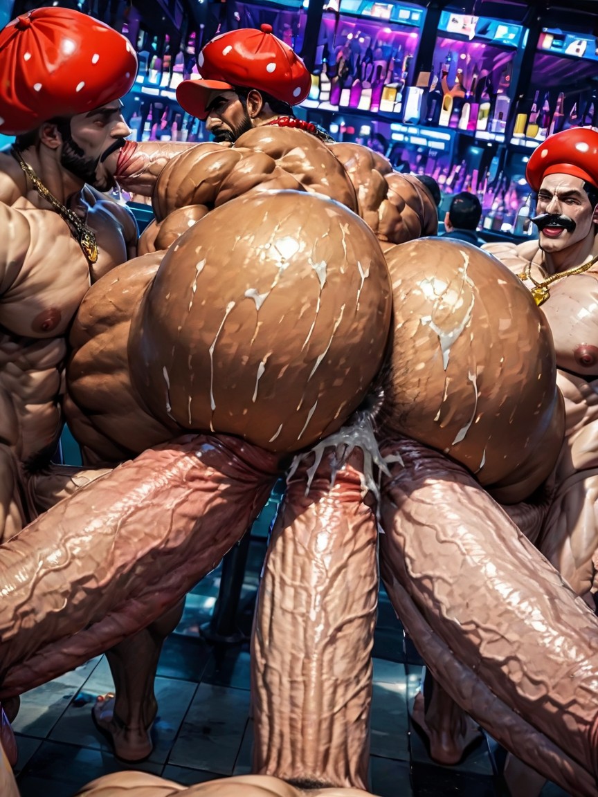 Tongue Out, Cum Covered Ass, Club AI Gay Porn