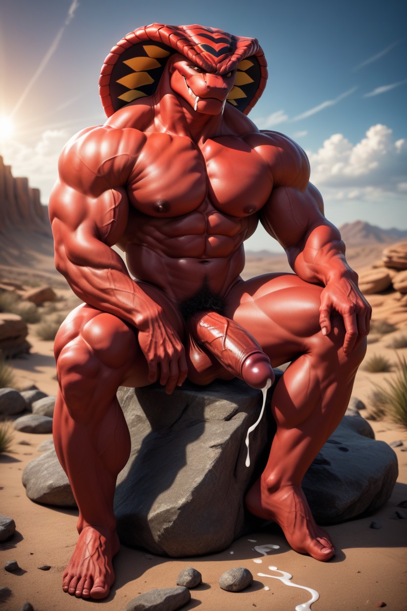 Big Cock, 18+, Naga Cobra Hood AI Gay Porn
