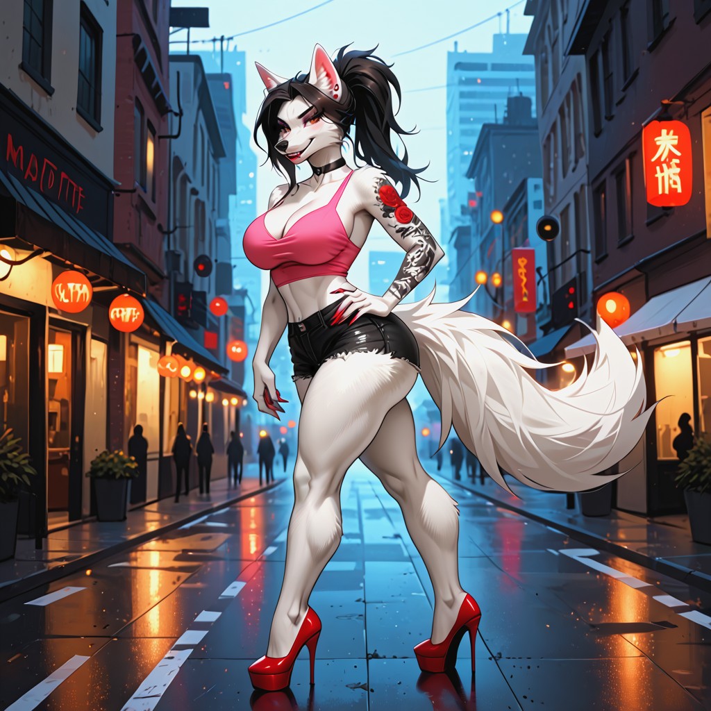 City, Rounded Breasts, Model AI兽人黄片