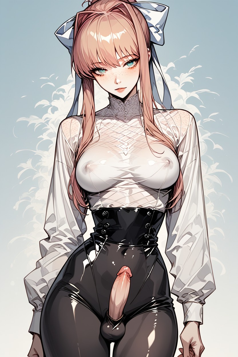 Hug, Blushing, Hyper Sucked In Stomach Shemale AI Porn