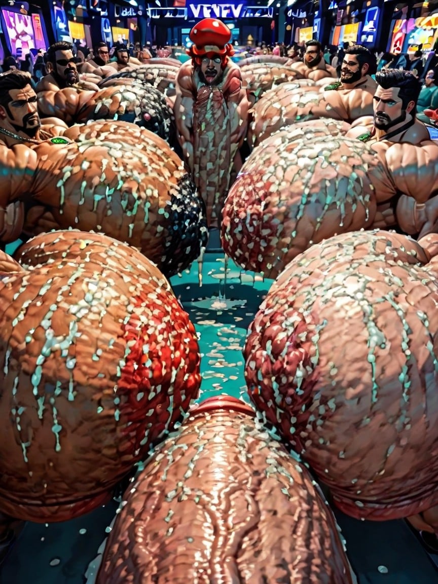 Creampie, Oiled Skin, Massive Muscles AI Gay Porn