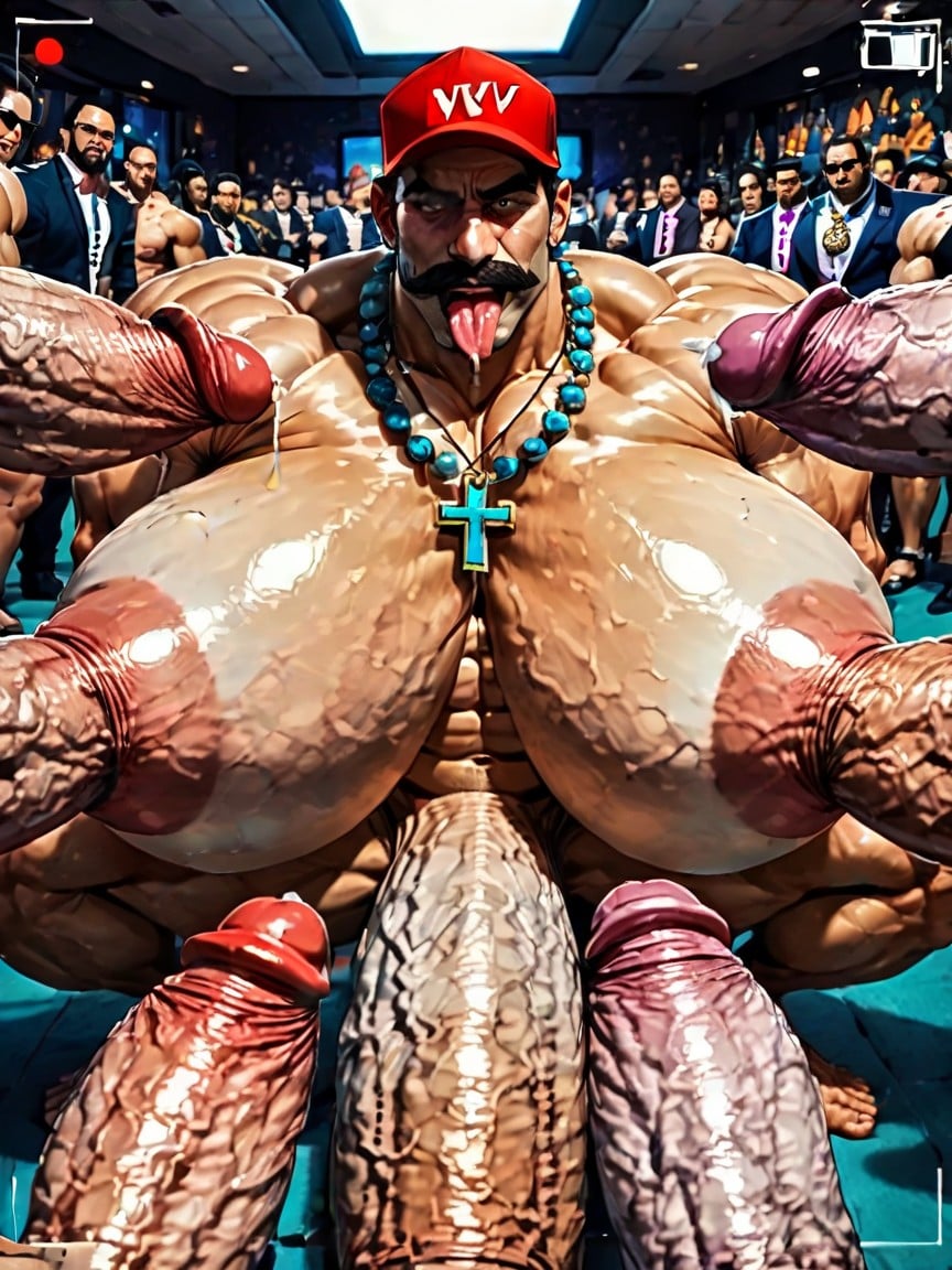 Looking At Viewer, Sweaty, Big Extreme Hyper Nipples AI Gay Porn